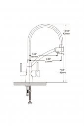 Movecci   Dual Flow Çift Akışlı Silikon Hortumlu Eviye Bataryası Su Arıtma Girişli - 3