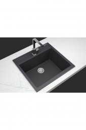 Real Stone K004 Olympos 56 Antrasit Granit Mutfak Eviyesi - 2