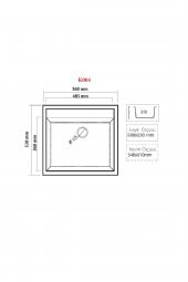 Real Stone K004 Olympos 56 Antrasit Granit Mutfak Eviyesi - 3