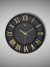 Galaxy Premium Serisi Modern Tasarımlı Roma Rakamlı 40 cm Duvar Saati Siyah-Gold thumbnail 1