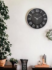 Galaxy Premium Serisi Modern Tasarımlı Roma Rakamlı 40 cm Duvar Saati Siyah-Gri thumbnail 3
