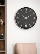 Galaxy 717-G-2 Serisi Klasik Rakamlı Metal Görünümlü Sessiz Akar Modern Duvar Saati 40 cm - 3