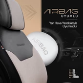 Otom Exclusive Koruyucu Oto Koltuk Minderi Premium Keten  Bej - 3