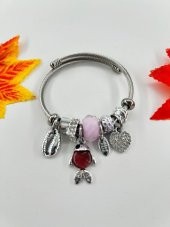 Kadın Charm Balık  Çelik Bileklik Mürdüm - 3