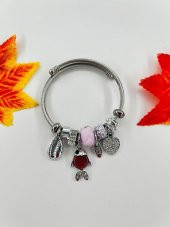 Kadın Charm Balık  Çelik Bileklik Mürdüm - 5