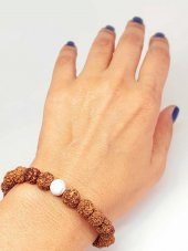 Havlit Taşlı Rudraksha Tohum Unisex Bileklik 8mm thumbnail 1