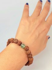 Florit Taşlı Rudraksha Tohum Unisex Bileklik 8mm thumbnail 1