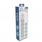 INCA IPW-44GB 5li Akım Korumalı Led Tuşlu Priz 1,5M Beyaz - 2