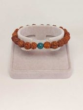 Apatit Taşlı Rudraksha Tohum Unisex Bileklik 8mm - 2