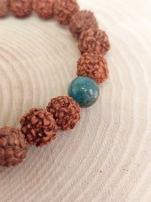 Apatit Taşlı Rudraksha Tohum Unisex Bileklik 8mm - 3