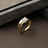 Kadın Tektaş Alyans Yüzük 14 Ayar Altın thumbnail 4