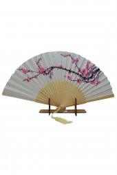 Japon Bambu Kumaş Yelpaze Çanta Boy Stant Hediyeli No.5 - 6