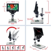 Elektronik Devre Tamiri İçin Kaliteli Renkli Ekranlı Dijital Büyüteç Mikroskop 1200X - 4