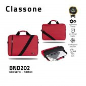 Classone WTX202 WTXpro Serisi Su Geçirmez 15.6 inch Laptop  Notebook El Çantası Kırmızı - 6