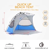 Mobihome Otomatik Plaj Çadırı-MAVİ thumbnail 3