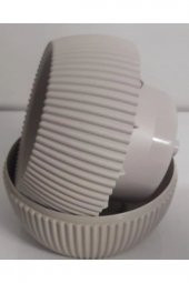 TOPTANBULURUM Mercan Saksı 3 Numara 0,70 Litre Su Hazneli Dekoratif Kaktüs Sukulent Saksı 14,6x11,5 cm - 3