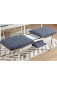 ZEYTUN Ahşap Açılır Bench Beyaz Lacivert - 2