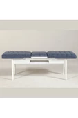 ZEYTUN Ahşap Açılır Bench Beyaz Lacivert - 3