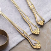 Nehir Lalezar Altın Sade 12 Kişilik 89 Parça Kutulu Çatal Kaşık Bıçak Takımı thumbnail 11