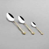 Nehir Lalezar Altın Sade 12 Kişilik 89 Parça Kutulu Çatal Kaşık Bıçak Takımı thumbnail 9