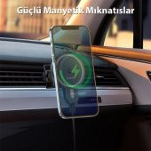 Coofbe Hc Seri Mıknatıslı 15W Araç Şarjı Ve Araç İçi Telefon Tutucu Ayarlanabilir Güçlü Mıkanatıslı Araç Şarjı - 3