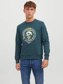 JACK JONES Erkek Kuru Kafa Baskılı Bisklet Yaka Sweatshirt 12244220 thumbnail 1