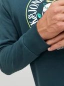 JACK JONES Erkek Kuru Kafa Baskılı Bisklet Yaka Sweatshirt 12244220 thumbnail 6