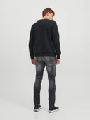 JACK JONES Erkek Kuru Kafa Baskılı Bisklet Yaka Sweatshirt 12244220 - 5