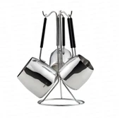 Nehir  Modern Askı Standlı 4 Parça Çelik Cezve Seti (8697076290156) thumbnail 2