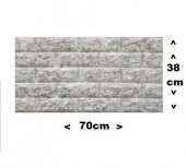 Renkli Duvarlar 70x38cm Silinebilir Kendinden Yapışkanlı Çift Renk Gri Beyaz Esnek Tuğla Sünger Duvar Paneli Kağıdı - 2