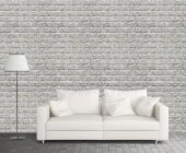 Renkli Duvarlar 70x38cm Silinebilir Kendinden Yapışkanlı Çift Renk Gri Beyaz Esnek Tuğla Sünger Duvar Paneli Kağıdı - 3