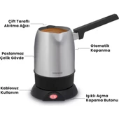GOLDMASTER KAHVEZADE BY-5321 CEZVE İNOX PASLANMAZ ÇELİK ÇİFT AĞIZLI 5 FİNCAN KAPASİTELİ ELKT - 2
