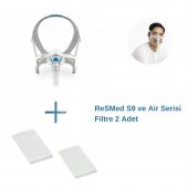 ResMed AirFit N20 CPAP Burun Maskesi Orta Boy+ResMed S9 ve Air Serisi Filtre 2’li Paket - 2