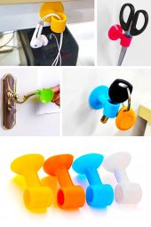 Vakumlu Kapı Stoperi 4 Adet Kapı Kolu Koruyucu Silikon Aparat Çok Amaçlı Tutucu - 1