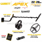 Garrett Ace Apex Dedektör Raider Başlıklı (22x28cm) MS-3 Z-LYNK Kablosuz Kulaklıklı thumbnail 2