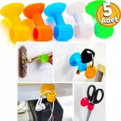 5 Adet Silikon Vakumlu Kapı Stoperi Kapı Kolu Koruyucu Çok Amaçlı Silikon Tutucu - 1