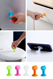 5 Adet Silikon Vakumlu Kapı Stoperi Kapı Kolu Koruyucu Çok Amaçlı Silikon Tutucu - 5