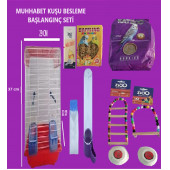 Muhabbet Kuş Kafesi ve Besleme Seti Yeni Başlayanlar için 13 Ürün Birden - 1