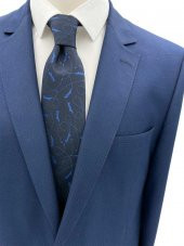 Brianze Lacivert Mavi Motif Desen Kravat thumbnail 1