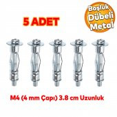 Çelik Alçıpan Boşluk Dübel FRT Tuğla Paraşüt Duvar Bims 4x38 Metal 5 Adet - 1