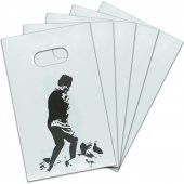 El Geçmeli Atatürk Baskılı Beyaz Plastik Çanta 20x13 cm - 2