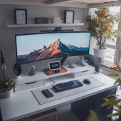 Yün Keçe Çalışma Masası Düzenleme Bilgisayar & Oyuncu Mouse Pad Açık Gri 50x150 cm - 1