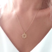 Vaoov 925 Ayar Gümüş Taç Çakra Kolye thumbnail 5