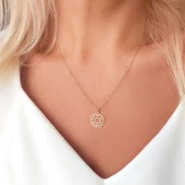 Vaoov 925 Ayar Gümüş Kalp Çakrası Kolye thumbnail 4