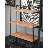 DEKORATİF AHŞAP RAFLI METAL MUTFAK VE BANYO RAFI ÇOK AMAÇLI DUVAR RAFI VE MASA ÜSTÜ 3 RAFLI STAND - 4