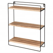 DEKORATİF AHŞAP RAFLI METAL MUTFAK VE BANYO RAFI ÇOK AMAÇLI DUVAR RAFI VE MASA ÜSTÜ 3 RAFLI STAND - 5