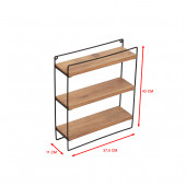 DEKORATİF AHŞAP RAFLI METAL MUTFAK VE BANYO RAFI ÇOK AMAÇLI DUVAR RAFI VE MASA ÜSTÜ 3 RAFLI STAND - 6