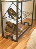 5 METAL RAFLI AHŞAP TABLALI DRESUAR SALON SEHPA VE AYAKKABILIK ÇOK AMAÇLI MOBİLYA - 4