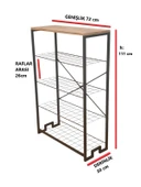 5 METAL RAFLI AHŞAP TABLALI DRESUAR SALON SEHPA VE AYAKKABILIK ÇOK AMAÇLI MOBİLYA - 5