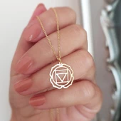 Vaoov 925 Ayar Gümüş Kök Çakra Kolye thumbnail 1